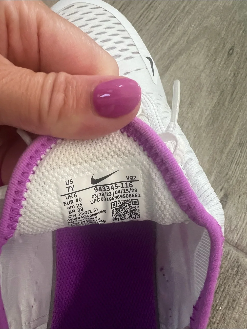 Nike Kids Air Max 270 White with Purple Accents Sneakers